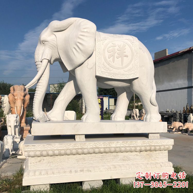 信阳现代工艺石雕大象雕塑