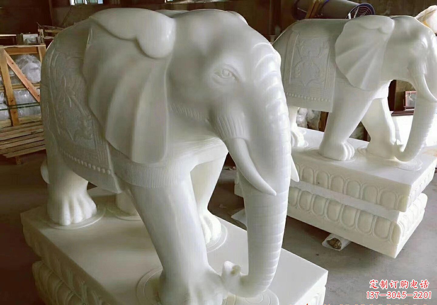 信阳石雕大象雕塑,展现大象优雅的身姿