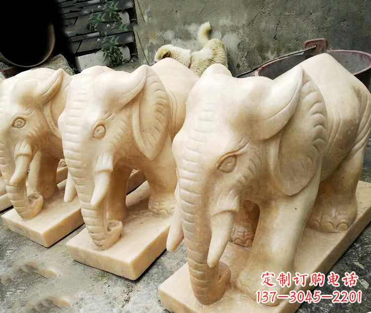 信阳石雕大象喷水雕塑,令人惊叹的艺术之作