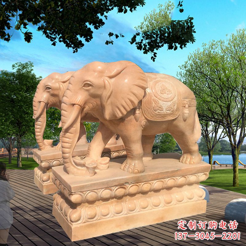 信阳多色大象塑像,艺术雕刻体现彩色生活