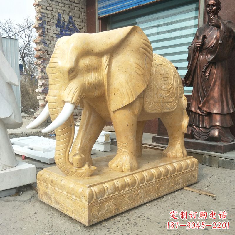 信阳精美大象雕塑,为你定制宅神兽