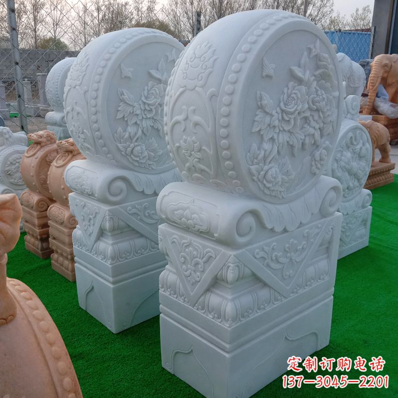 信阳石雕方柱门墩雕塑,精美无穷