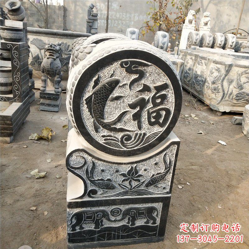 信阳一流仿古抱鼓门墩石雕塑