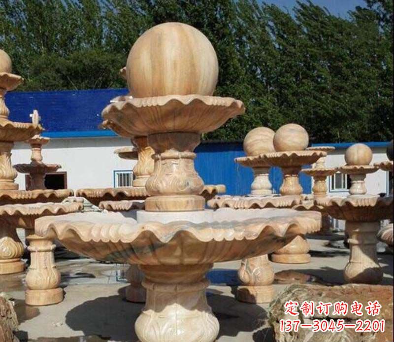 信阳中领雕塑：英伦风格的玉石风水球雕塑