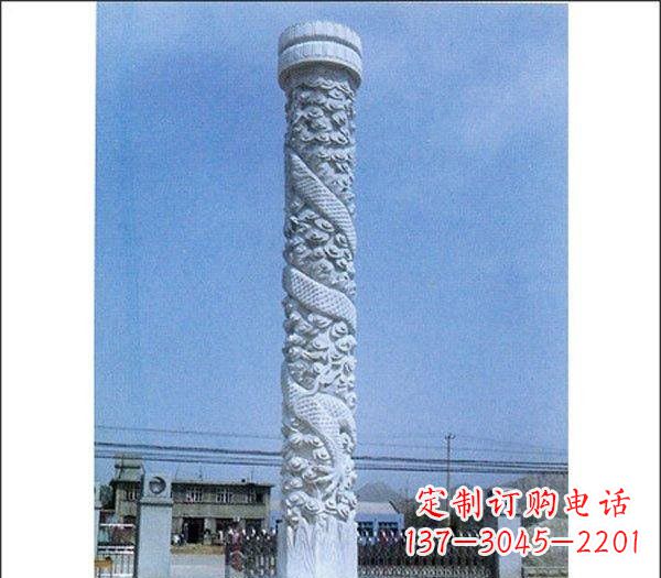 信阳中领雕塑厂家-优质定制龙柱石雕