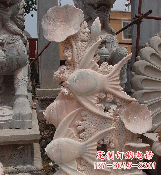 信阳荷花鲤鱼雕塑,精美完美记录永恒美好