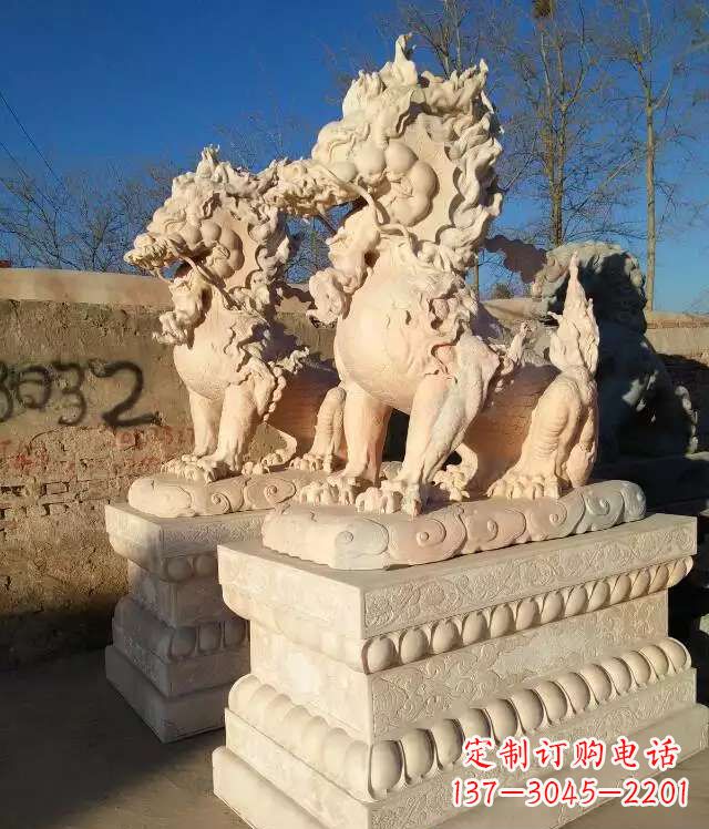 信阳完美的石雕-麒麟雕塑