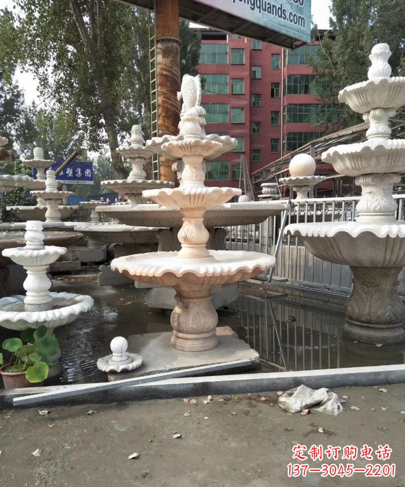 信阳中国传统石雕喷泉,雕刻艺术之美