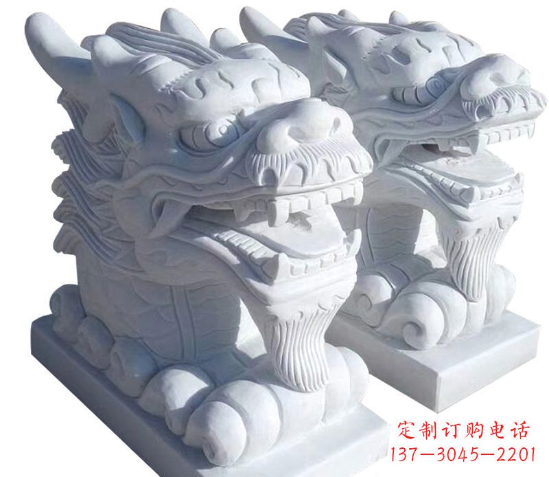 信阳精致石雕龙头雕塑,打造建筑雕塑景观