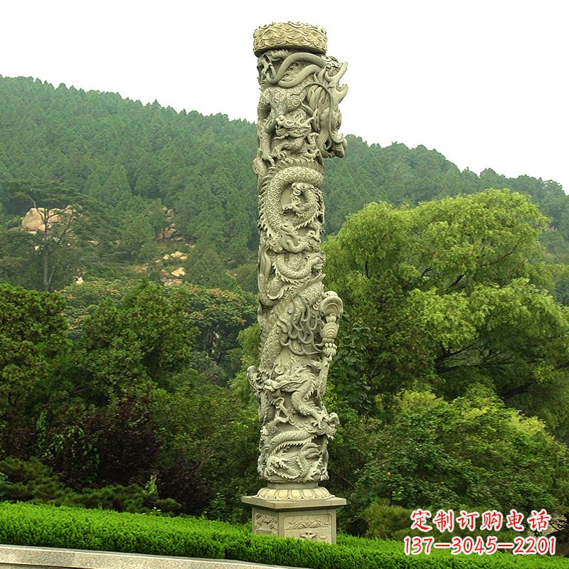 信阳中领雕塑:大气雄伟的石雕龙柱
