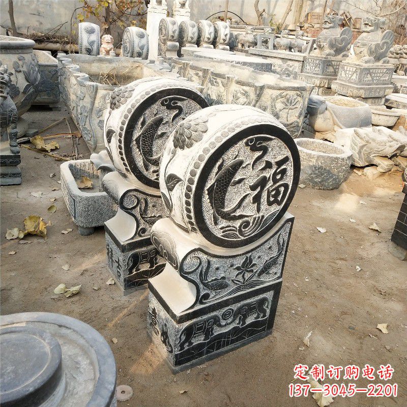 信阳石雕门墩风水雕塑内容