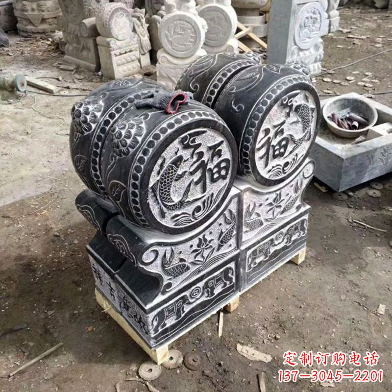 信阳中领雕塑-石雕门墩貔貅抱鼓