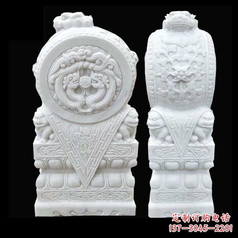 信阳中领雕塑精心打造的石雕门墩雕塑,采用优质…