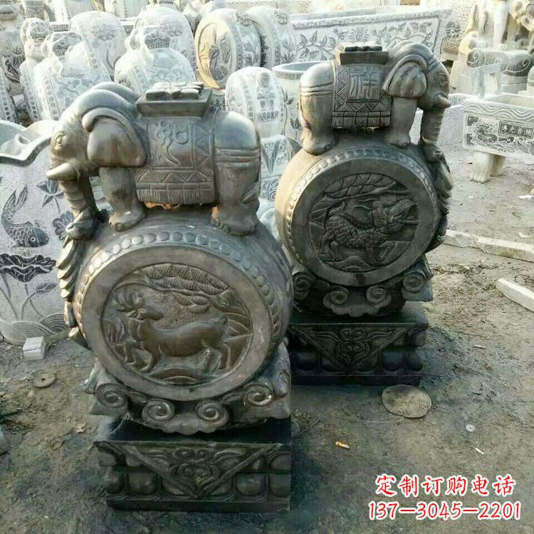 信阳高品质石雕门墩石雕雕塑,打造优雅大气的家居空间