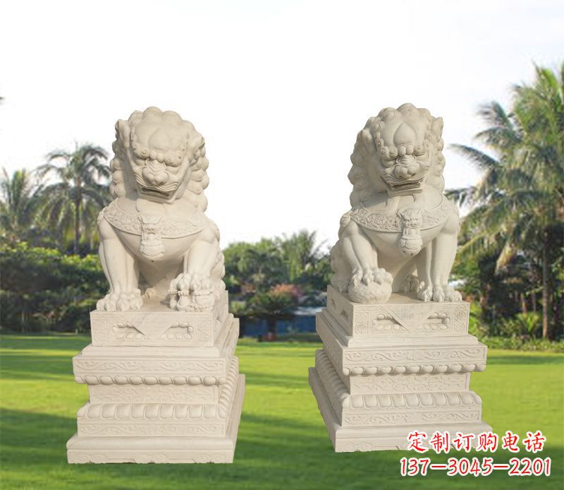 信阳狮子雕塑增添华贵气息