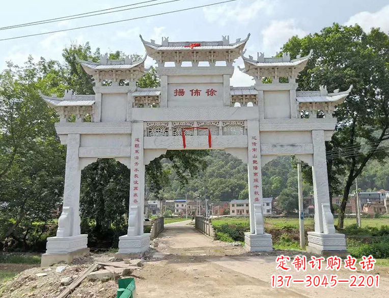 信阳古典大气的门楼石雕雕塑