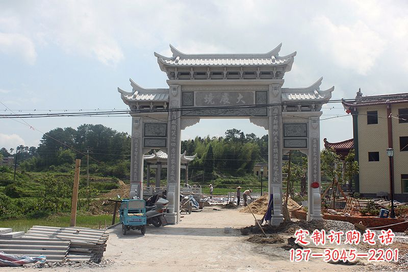 信阳中领雕塑:牌坊浮雕墙仿古雕塑工艺