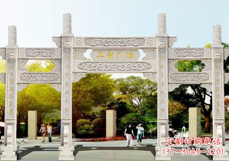 信阳石雕牌坊雕塑,尊贵而独特