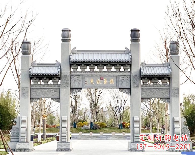 信阳装饰你的屋外,选择领雕塑的石雕牌坊