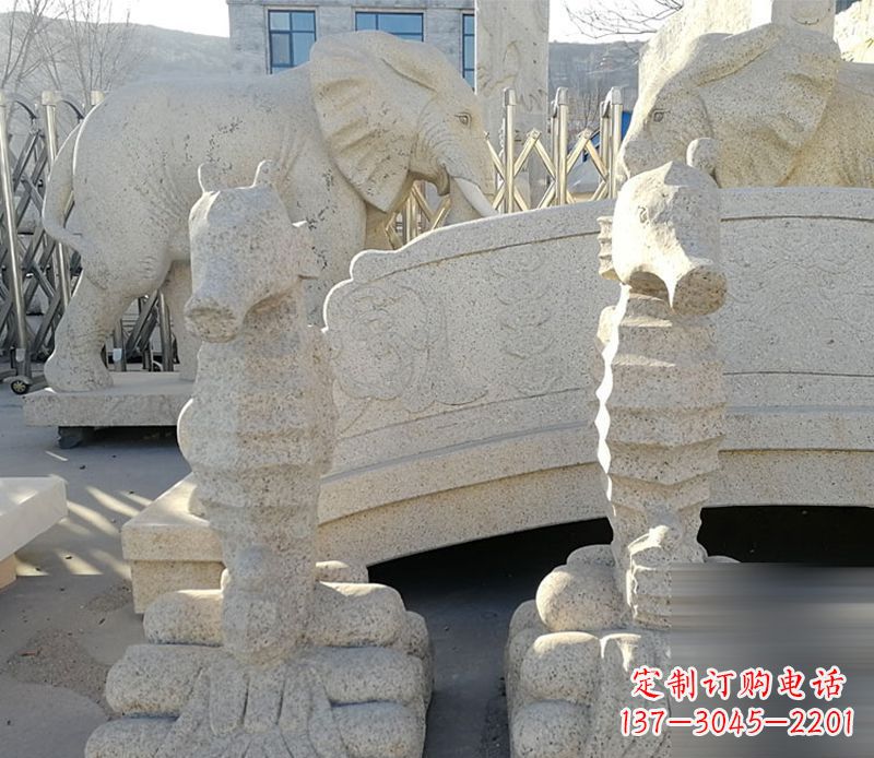 信阳中领雕塑海马石雕静谧可爱