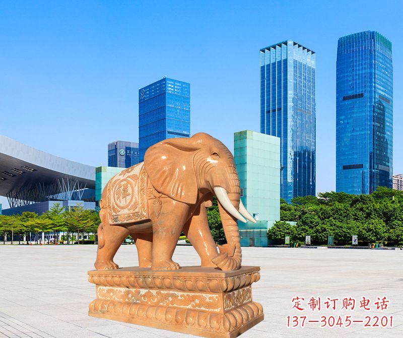 信阳大象雕塑,现代大象喷水雕塑,营造雅致优雅氛围