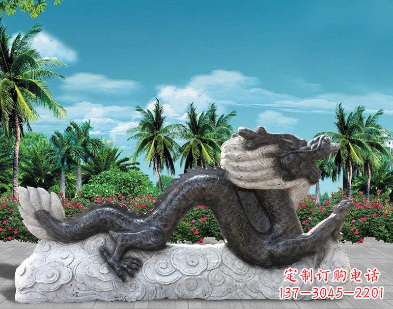 信阳中领雕塑:精美石刻喷水龙雕塑