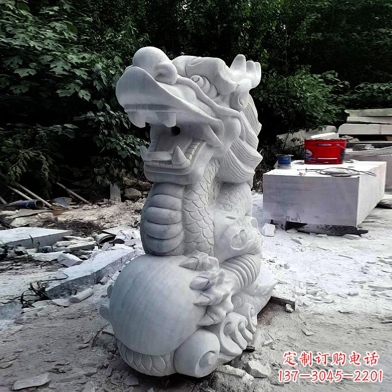 信阳精美石雕龙首喷水雕塑