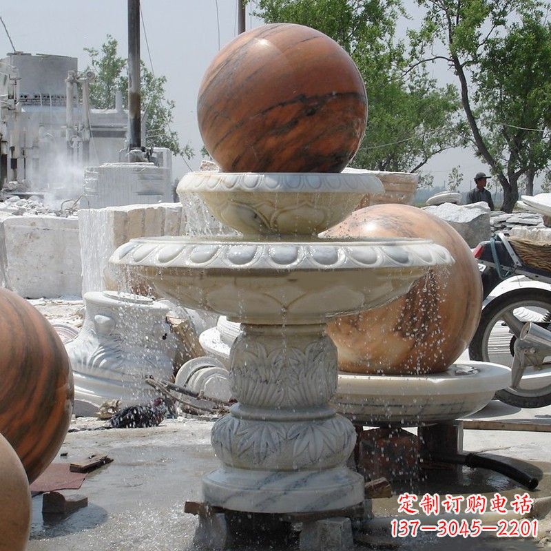 信阳艺术精美的青石风水球雕塑