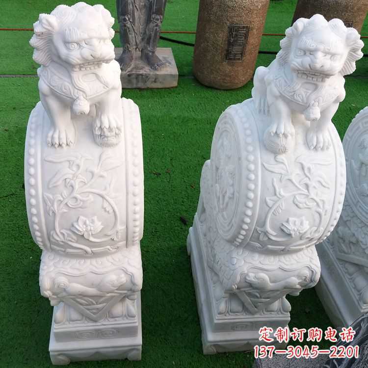 信阳石雕青石貔貅门墩雕塑