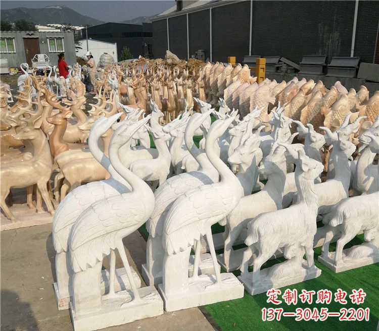 信阳石雕仙鹤雕塑