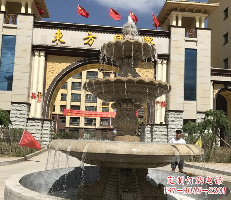 信阳石雕小区大型喷泉雕塑