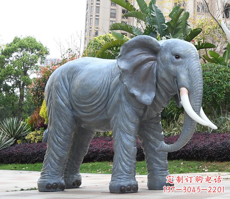 信阳石雕小区动物大象