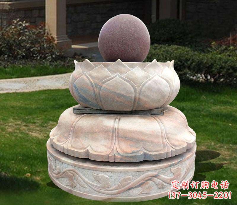 信阳石雕小区风水球雕塑
