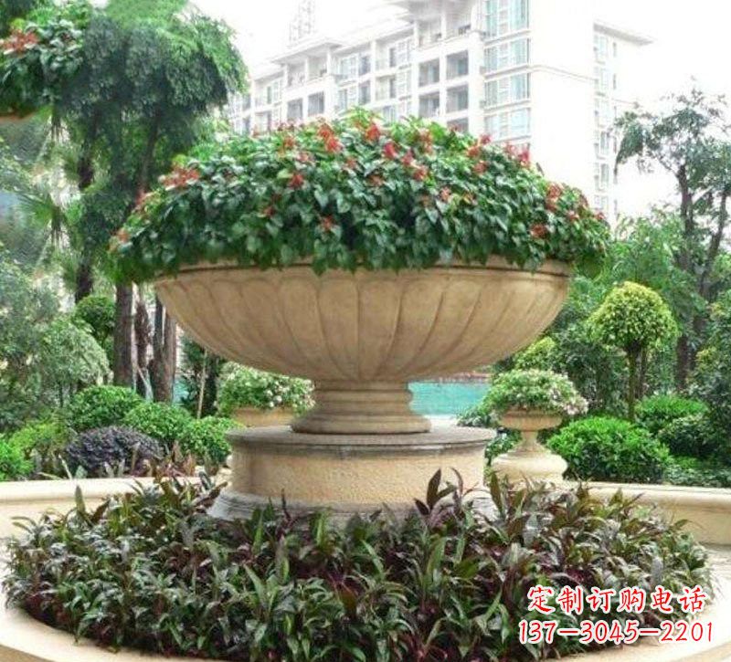 信阳石雕小区花盆