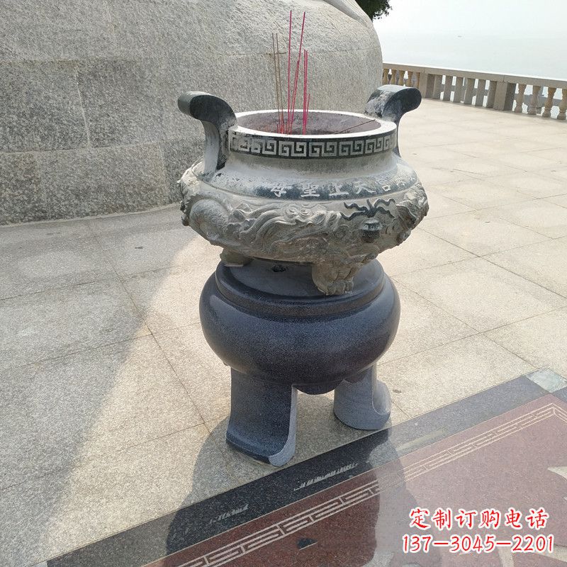 信阳石雕圆香炉