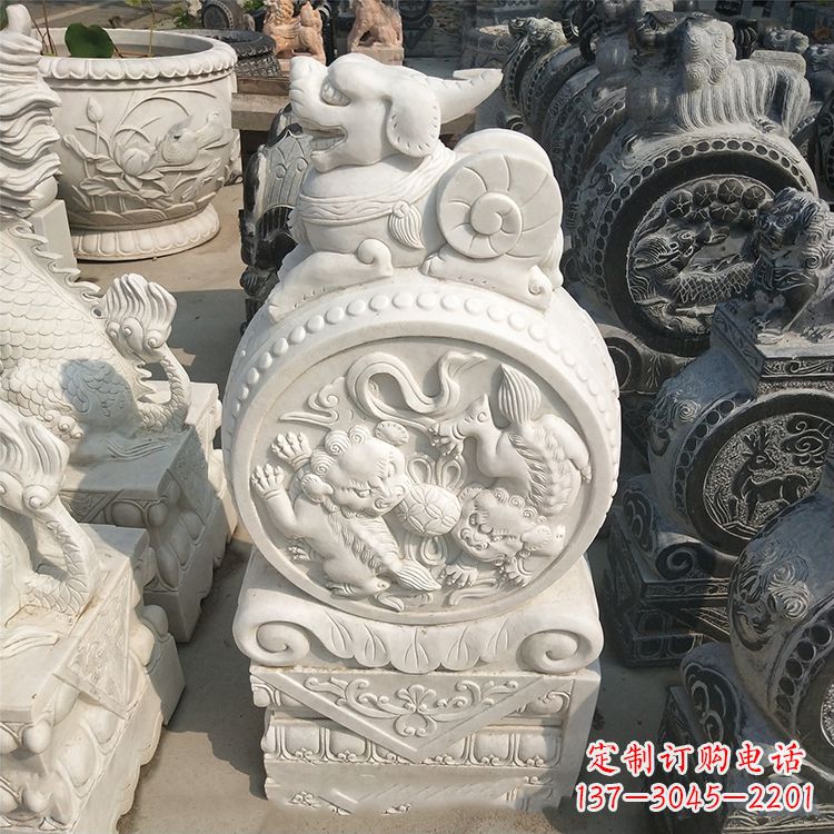 信阳石门墩石雕
