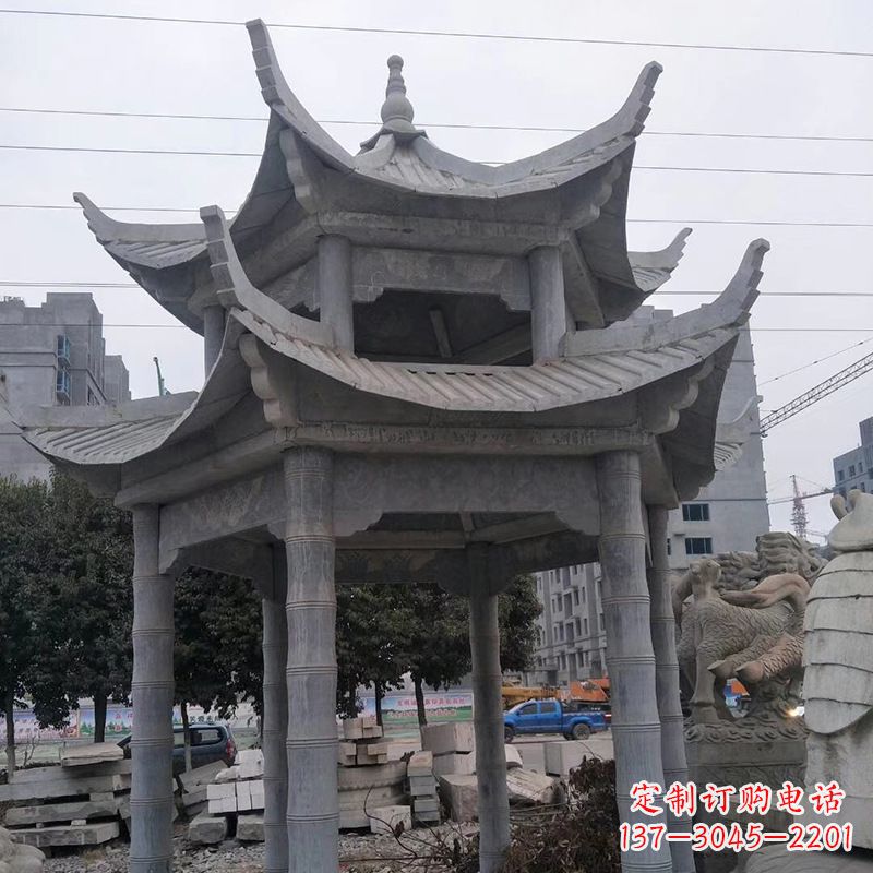 信阳双层八角石雕凉亭