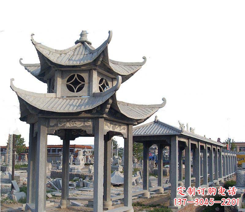 信阳双层仿古凉亭石雕