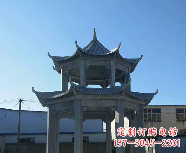信阳双层仿古石凉亭石雕_1