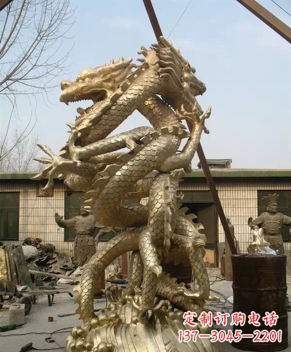信阳双龙铜雕
