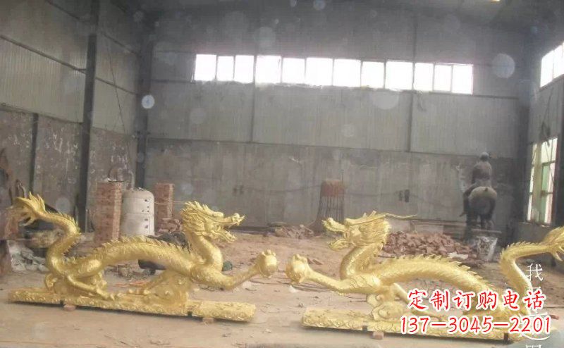 信阳双龙戏珠广场铜雕 (2)