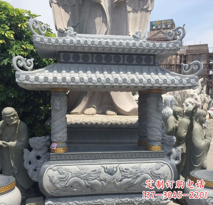 信阳寺庙景观仿古香炉石雕 (2)