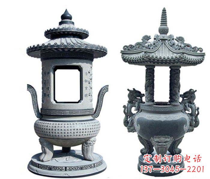 信阳寺庙景观仿古香炉石雕