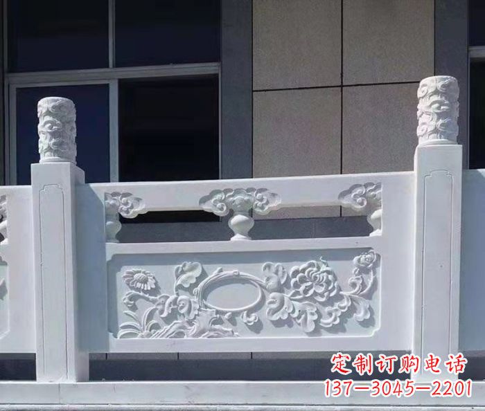 信阳寺庙景观汉白玉石浮雕栏板 (4)