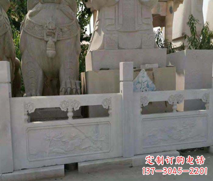 信阳寺庙景观汉白玉石浮雕栏板