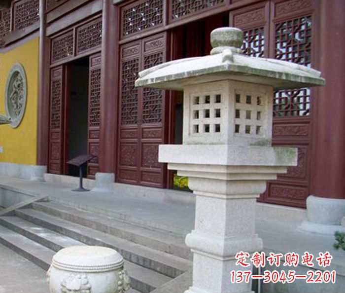 信阳寺庙景观镂空石灯石雕