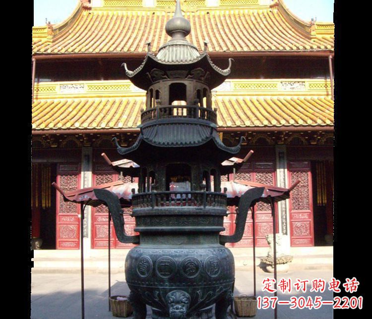 信阳寺庙景观香炉铜雕