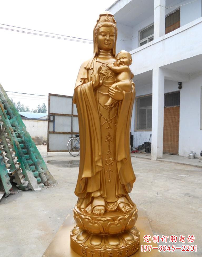信阳寺庙立式送子观音铜雕