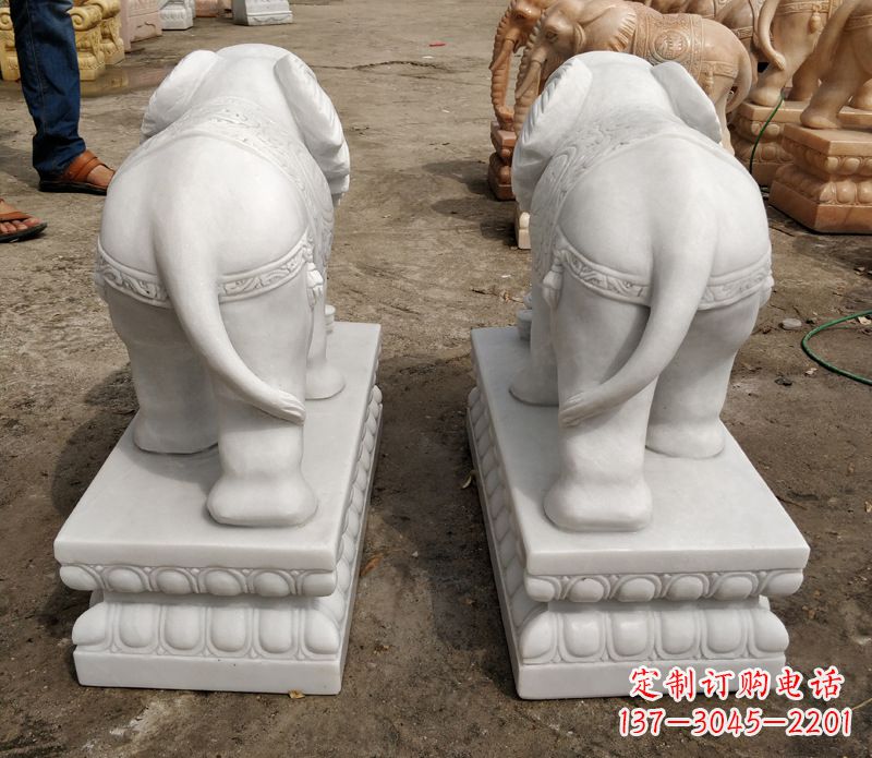 信阳寺庙石雕大象