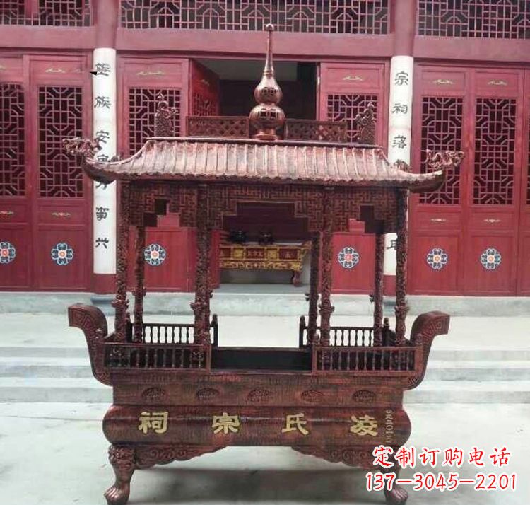 信阳寺庙香炉铜雕